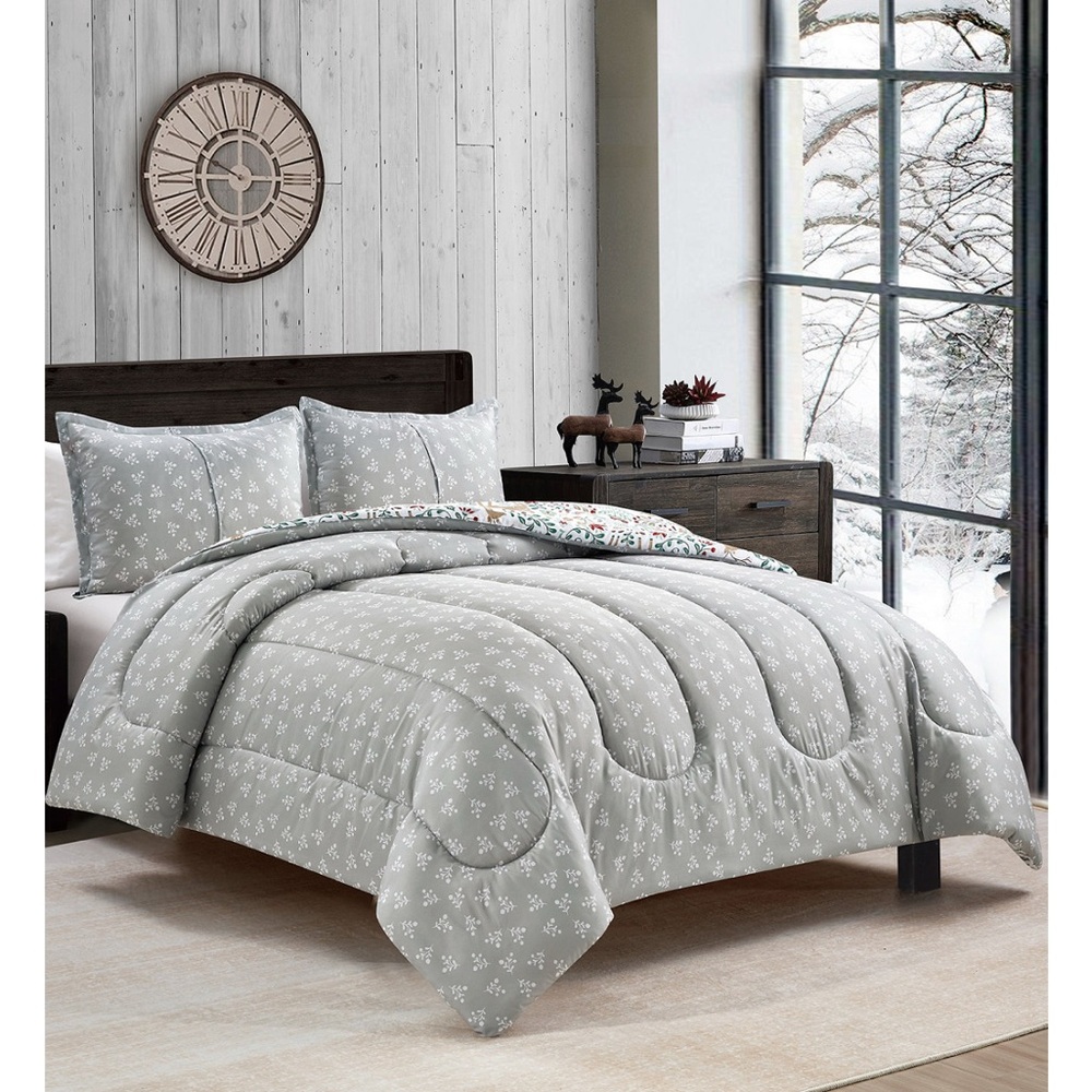 Sunham Holiday Deer 3PC Reversible Comforter Set-Full/Queen NEW🎄 - Picture 4 of 8